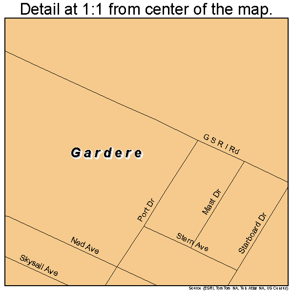 Gardere, Louisiana road map detail