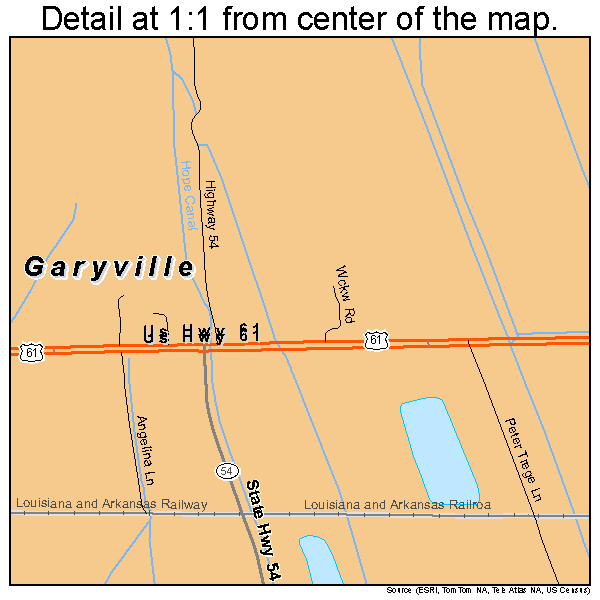 Garyville, Louisiana road map detail
