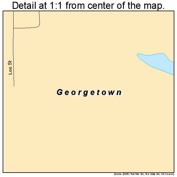 Georgetown, Louisiana road map detail