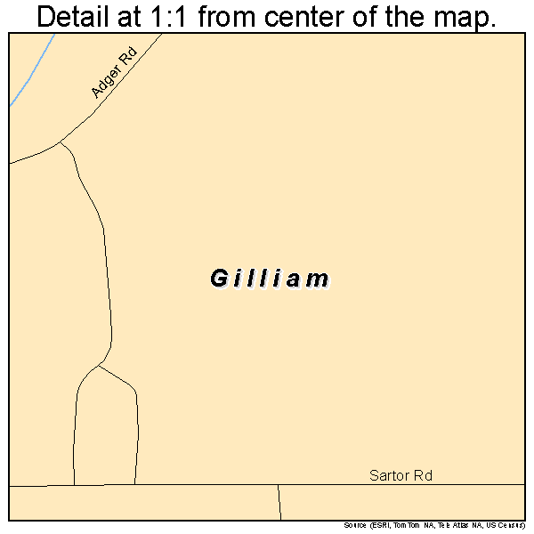 Gilliam, Louisiana road map detail