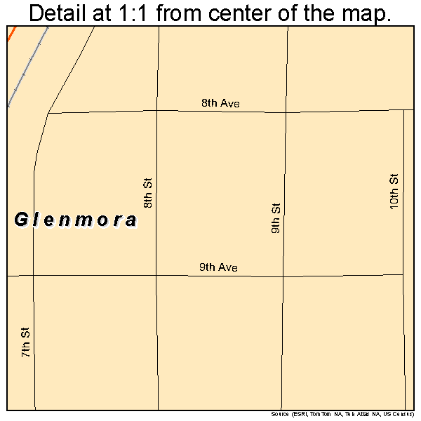 Glenmora, Louisiana road map detail