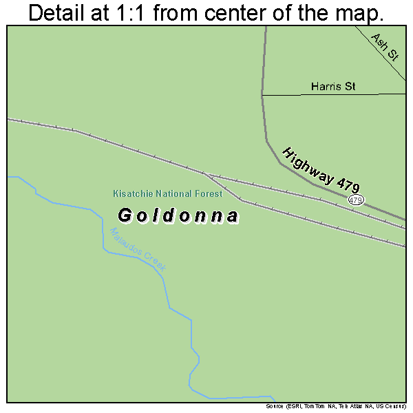 Goldonna, Louisiana road map detail