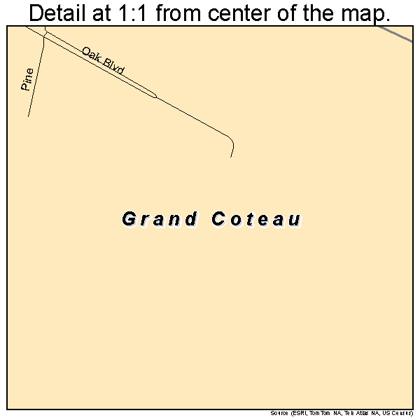Grand Coteau, Louisiana road map detail