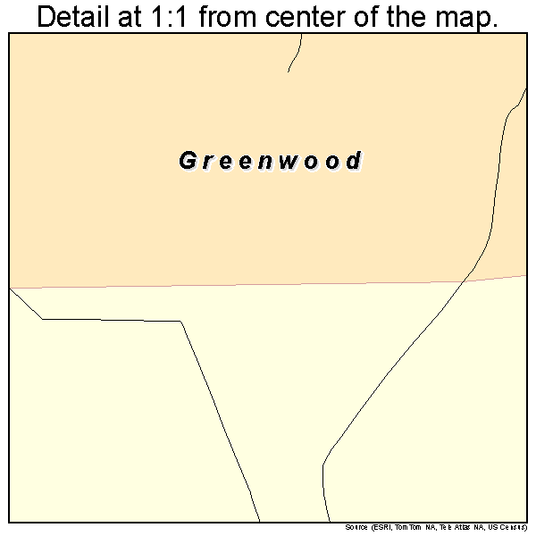 Greenwood, Louisiana road map detail