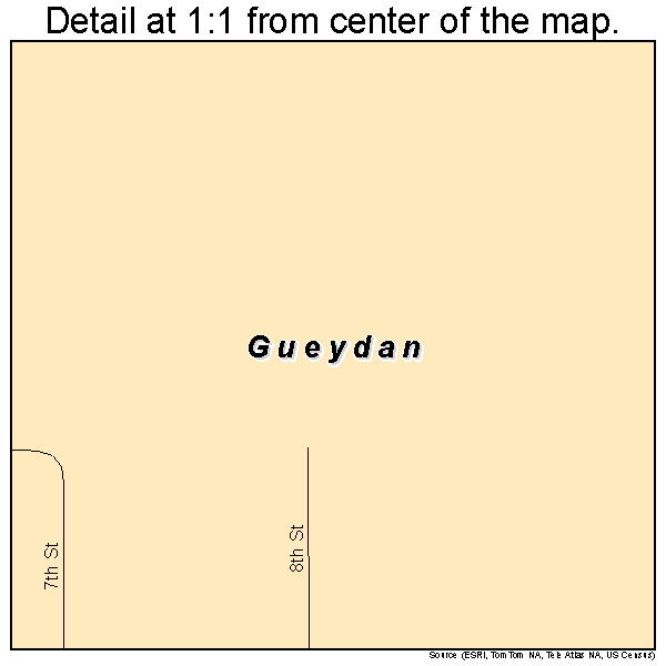 Gueydan, Louisiana road map detail