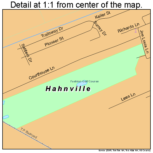 Hahnville, Louisiana road map detail