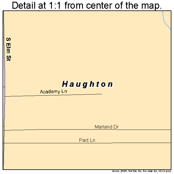 Haughton, Louisiana road map detail