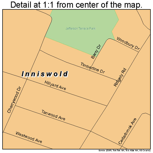 Inniswold, Louisiana road map detail