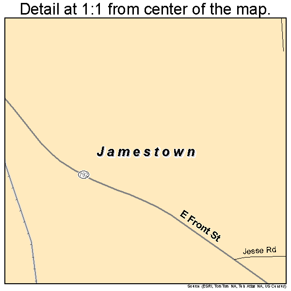 Jamestown, Louisiana road map detail