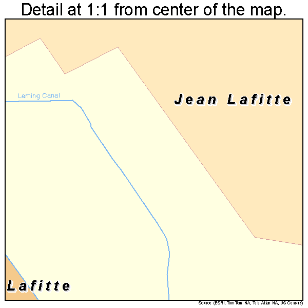 Jean Lafitte, Louisiana road map detail