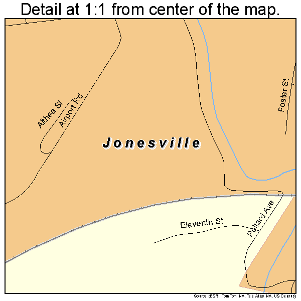 Jonesville, Louisiana road map detail