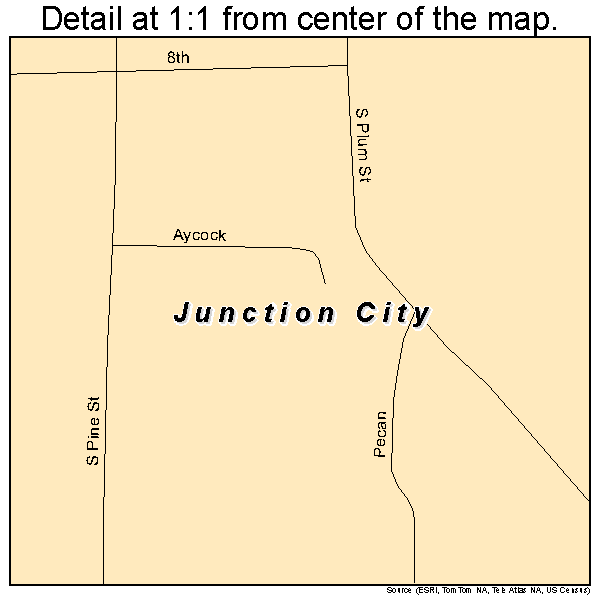 Junction City, Louisiana road map detail