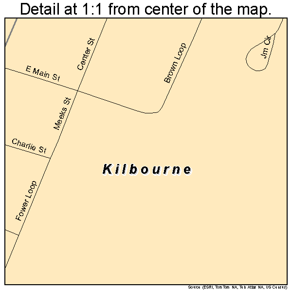 Kilbourne, Louisiana road map detail