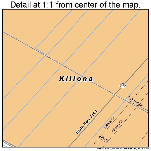 Killona, Louisiana road map detail