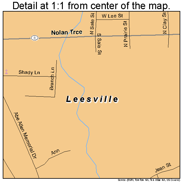 Leesville, Louisiana road map detail
