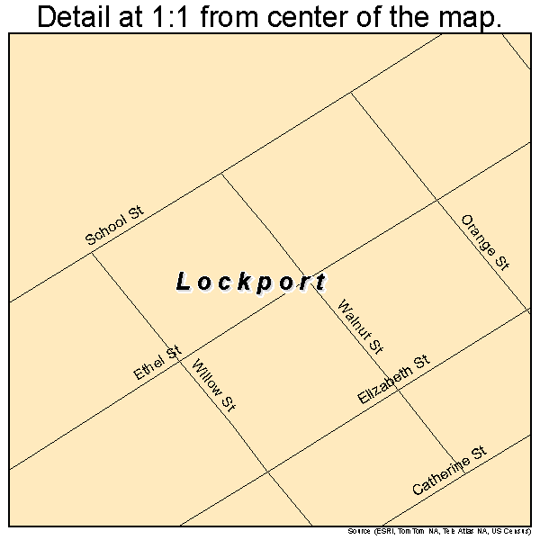 Lockport, Louisiana road map detail