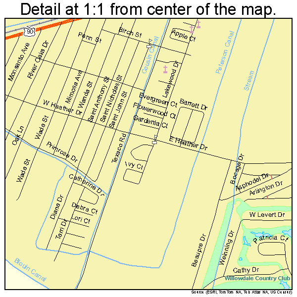 Luling, Louisiana road map detail