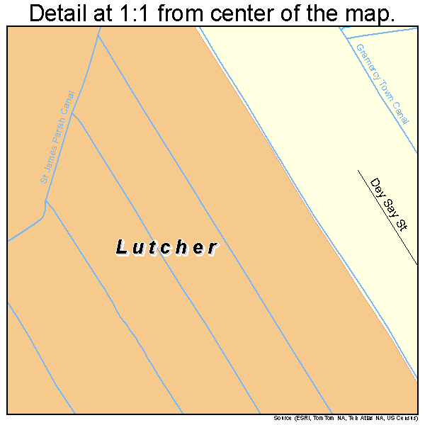 Lutcher, Louisiana road map detail