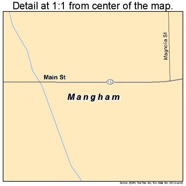 Mangham, Louisiana road map detail