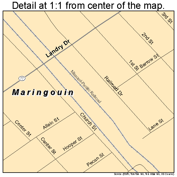 Maringouin, Louisiana road map detail