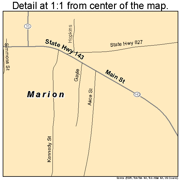 Marion, Louisiana road map detail