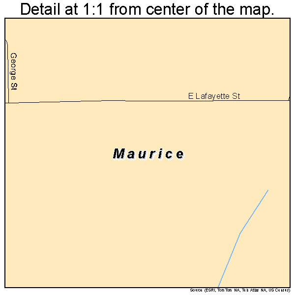 Maurice, Louisiana road map detail