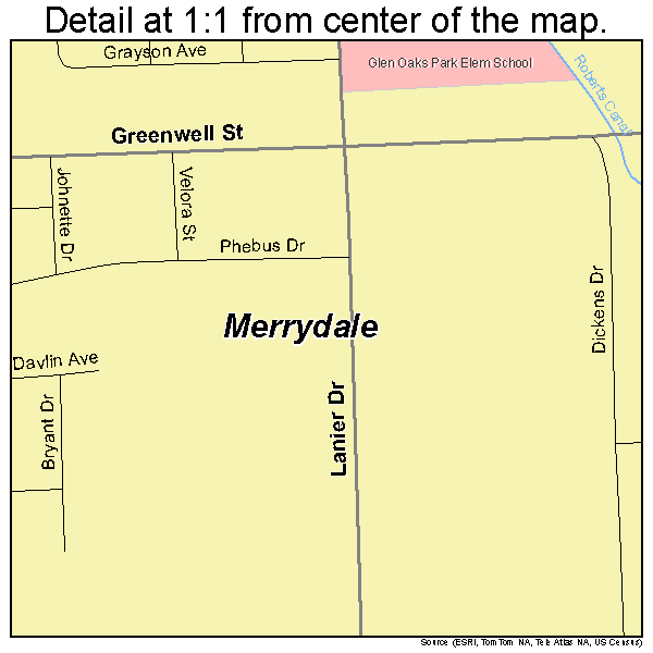 Merrydale, Louisiana road map detail