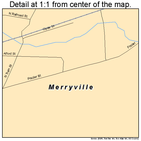 Merryville, Louisiana road map detail