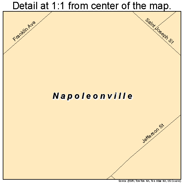 Napoleonville, Louisiana road map detail