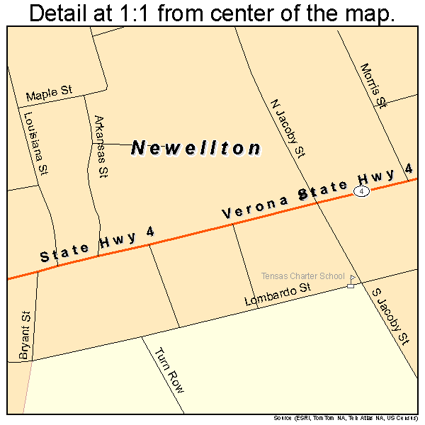 Newellton, Louisiana road map detail
