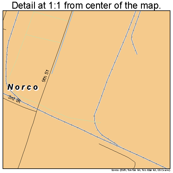 Norco, Louisiana road map detail