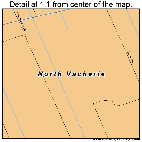 North Vacherie, Louisiana road map detail