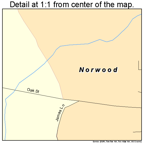 Norwood, Louisiana road map detail