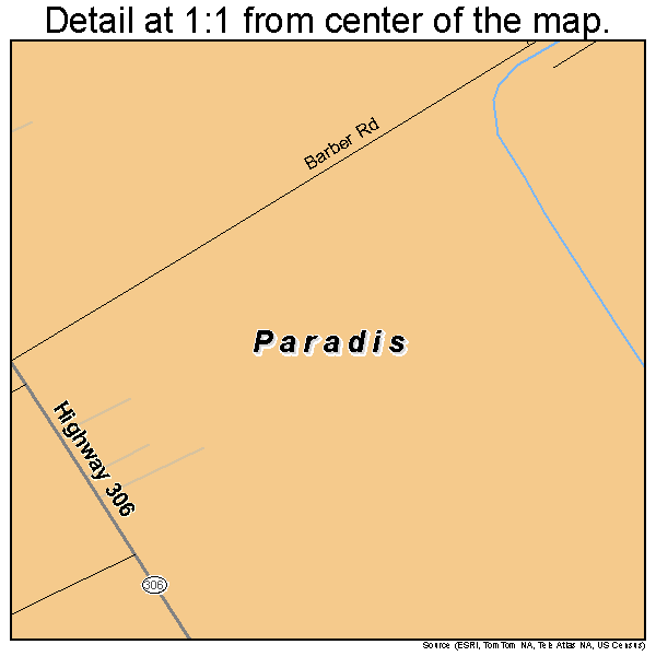 Paradis, Louisiana road map detail