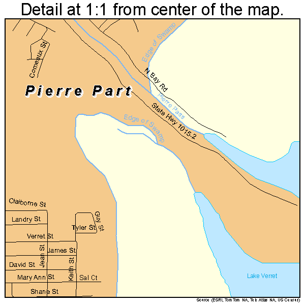 Pierre Part, Louisiana road map detail