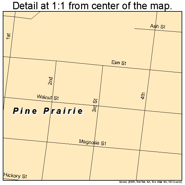 Pine Prairie, Louisiana road map detail