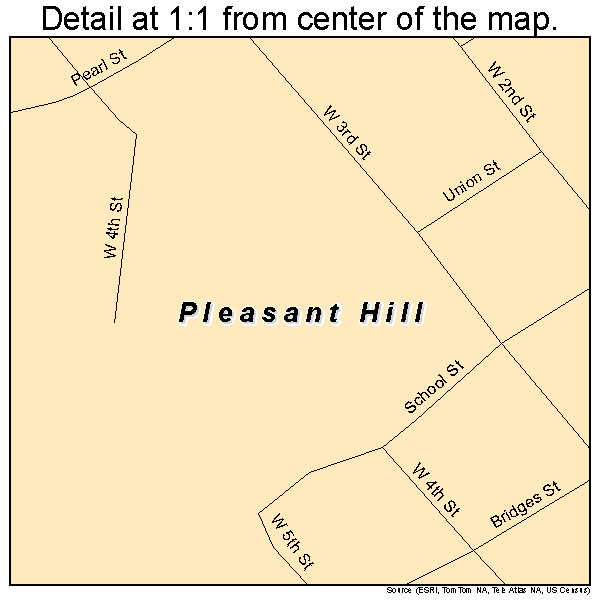 Pleasant Hill, Louisiana road map detail