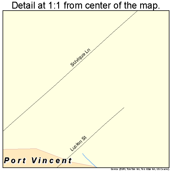 Port Vincent, Louisiana road map detail