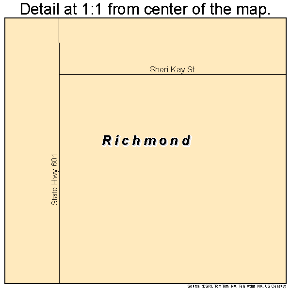 Richmond, Louisiana road map detail