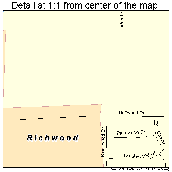 Richwood, Louisiana road map detail