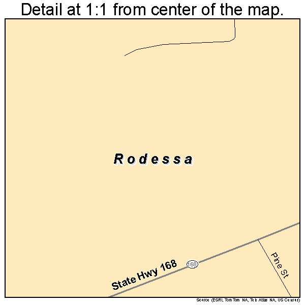 Rodessa, Louisiana road map detail