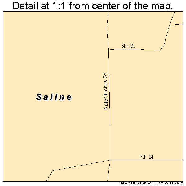 Saline, Louisiana road map detail