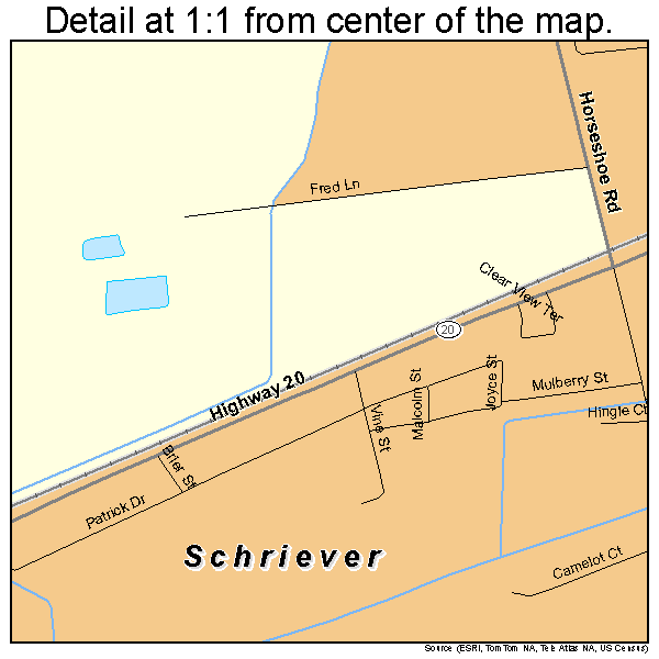 Schriever, Louisiana road map detail