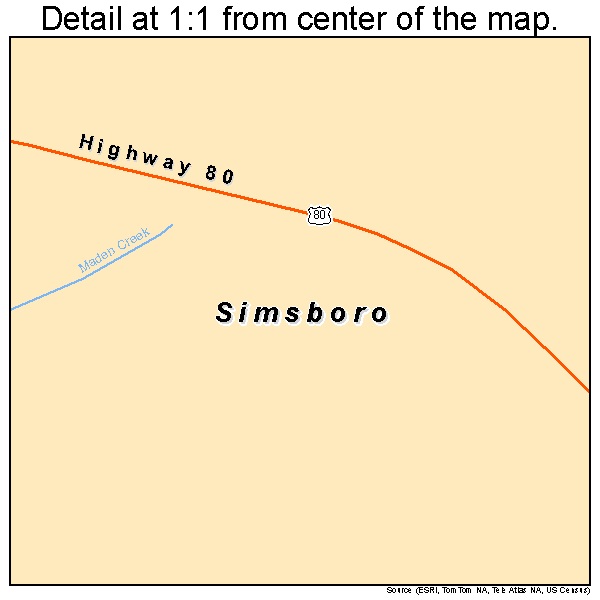 Simsboro, Louisiana road map detail