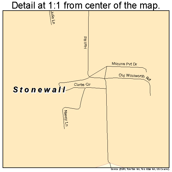 Stonewall, Louisiana road map detail