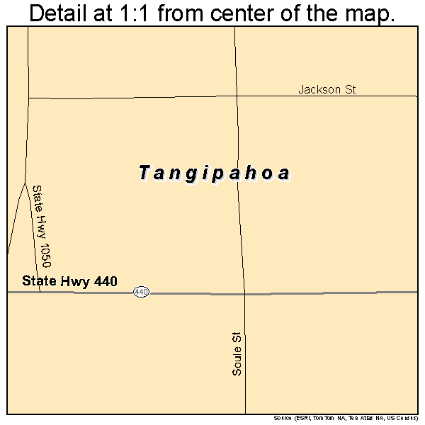 Tangipahoa, Louisiana road map detail