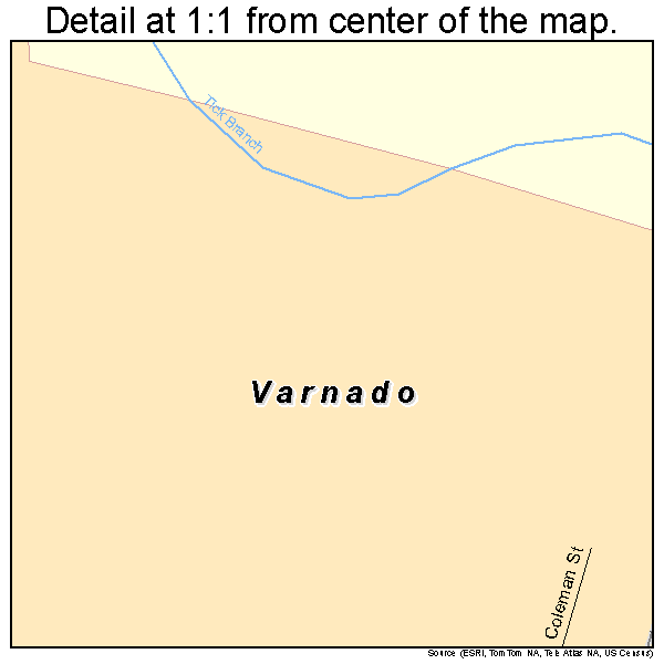 Varnado, Louisiana road map detail