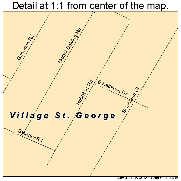 Village St. George, Louisiana road map detail