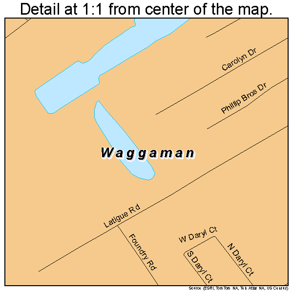 Waggaman, Louisiana road map detail