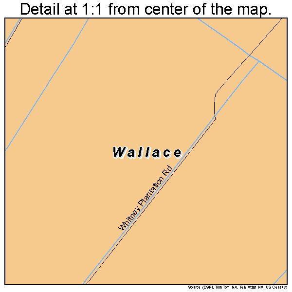 Wallace, Louisiana road map detail